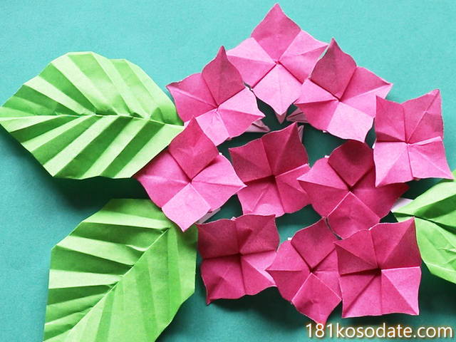 折り紙できれいな紫陽花を簡単に折る折り方