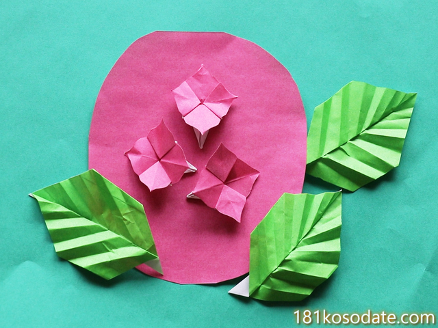 折り紙で紫陽花のかわいい簡単な折り方！イラスト風の6月梅雨の飾り